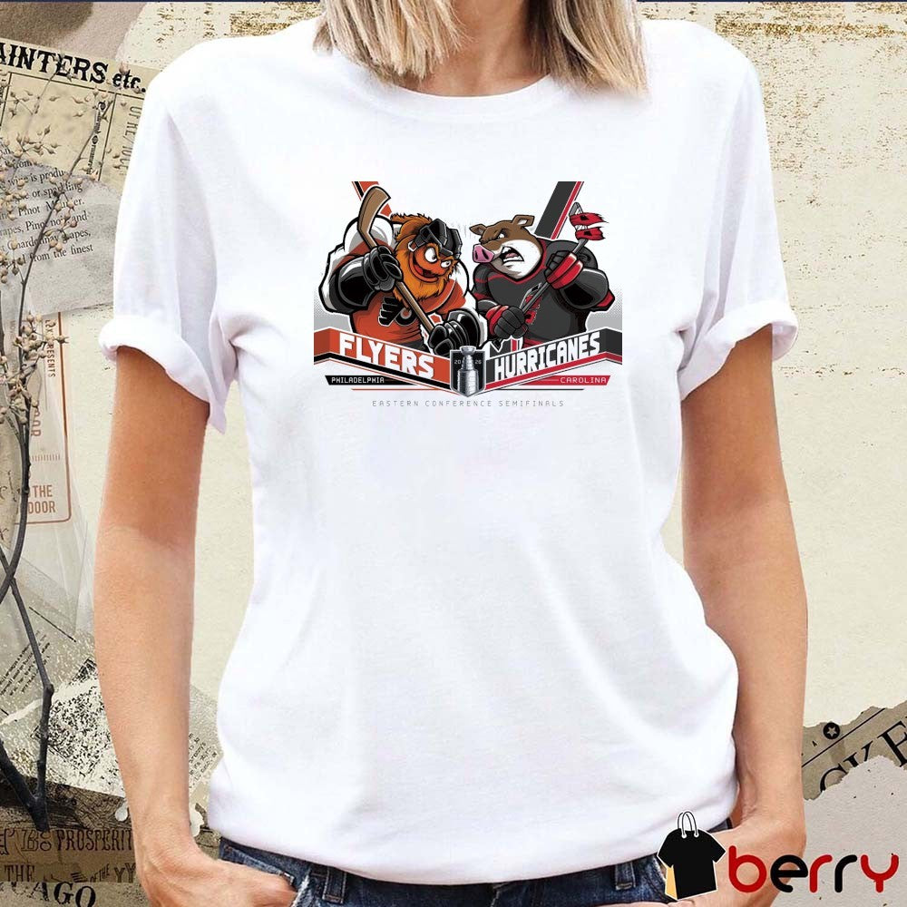 Philadelphia Flyers Vs Carolina Hurricanes 2026 Eastern Conference Semifinals Matchup Mascot t-shirt
