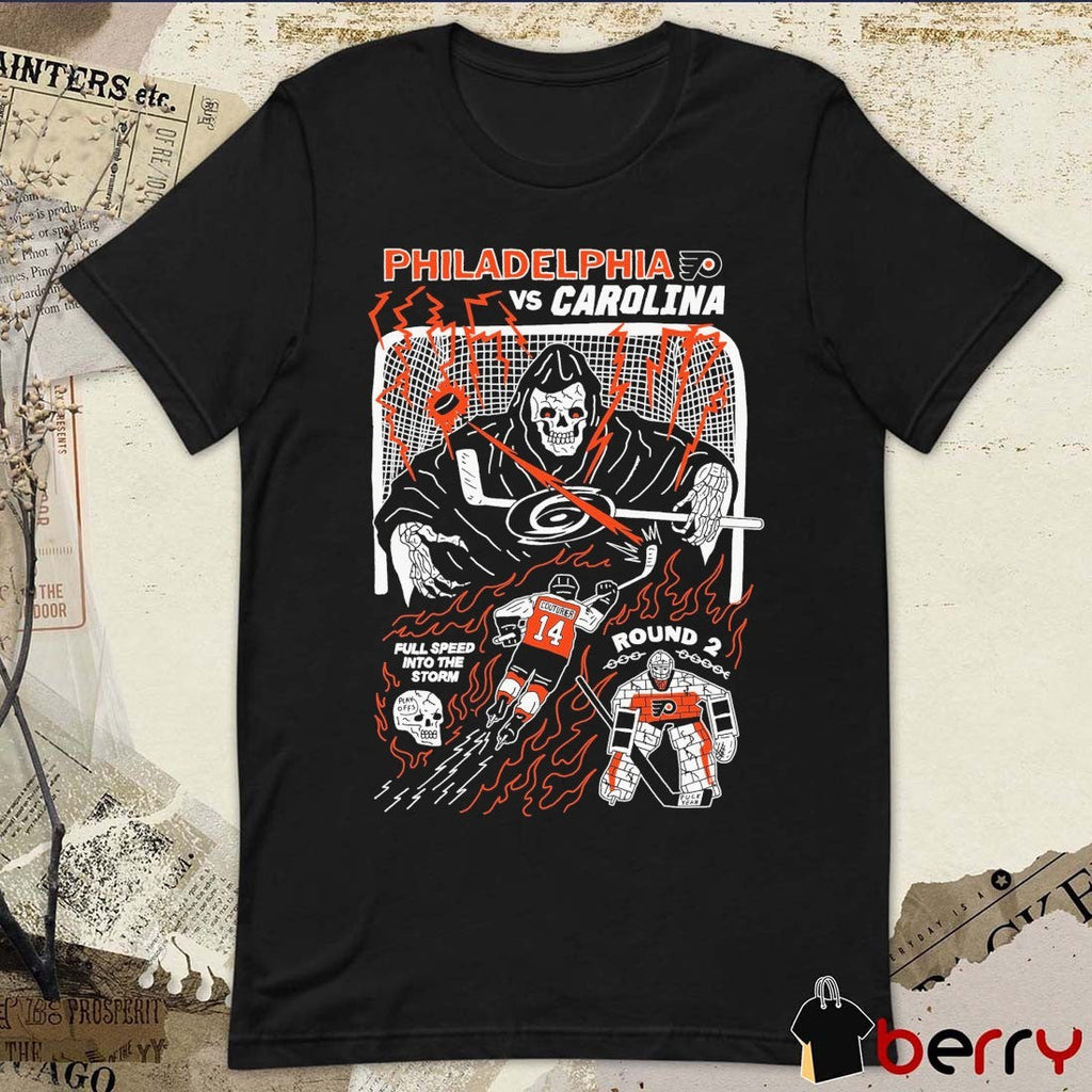 Philadelphia Flyers Vs Carolina Hurricanes Round 2 Full Speed Into The Storm t-shirt