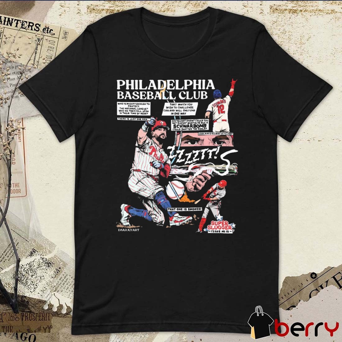 Philadelphia Phillies Baseball Club Kyle Schwarber Schwarbomb Comic Comfort Color t-shirt