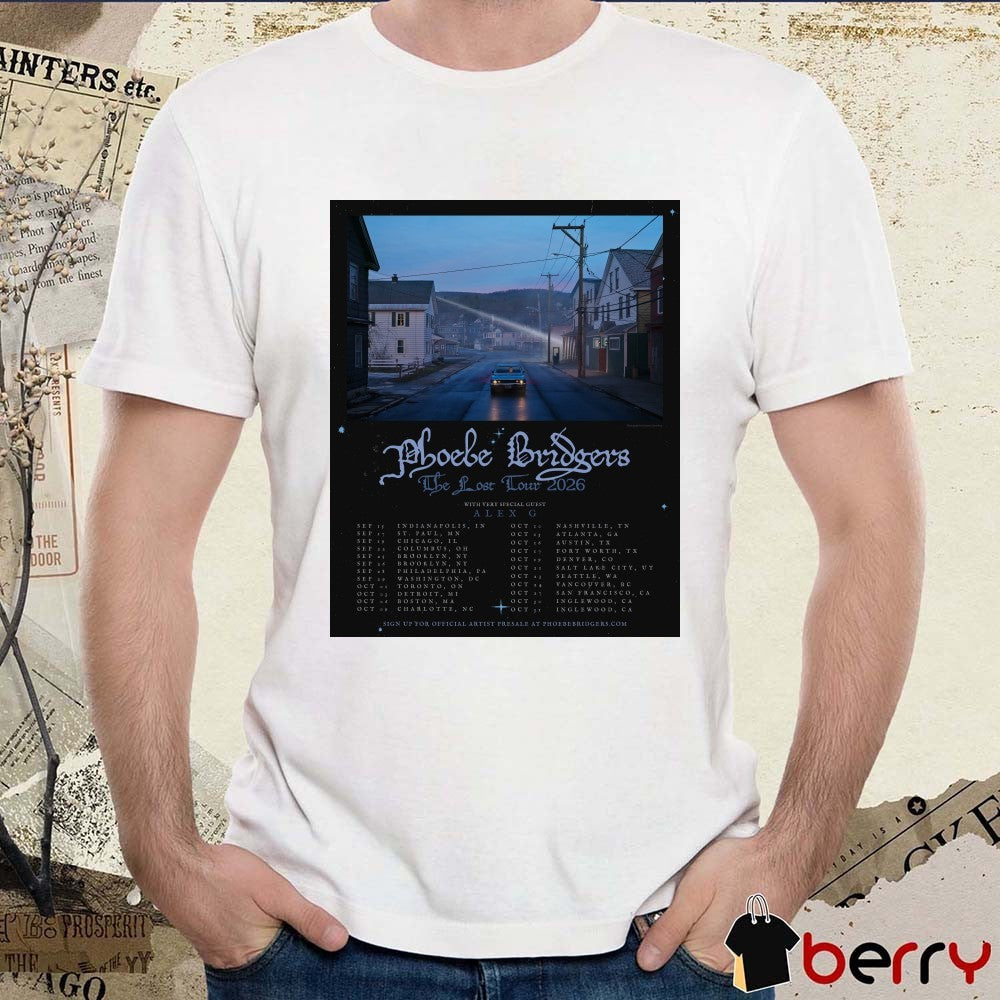 Phoebe Bridgers’ The Lost Tour September and October 2026 Poster t-shirt