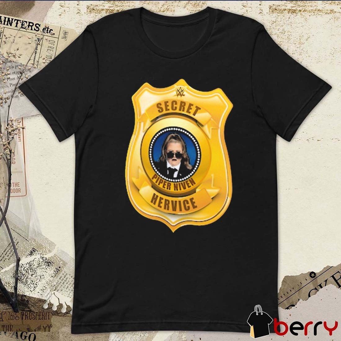 Piper Niven Secret Hervice Badge WWE 2025 t-shirt