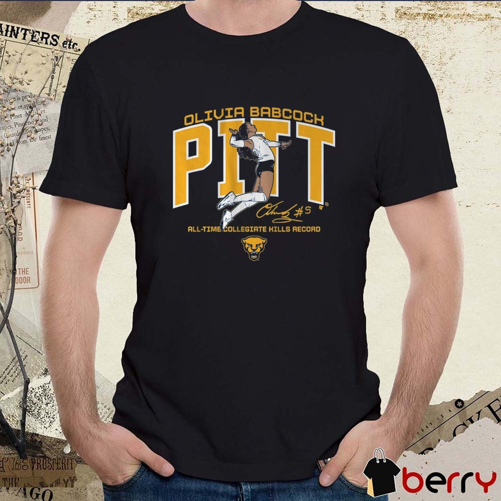 Pitt Panthers Volleyball Olivia Babcock Queen of Kills All-Time Collegiate Hills Record Signature t-shirt