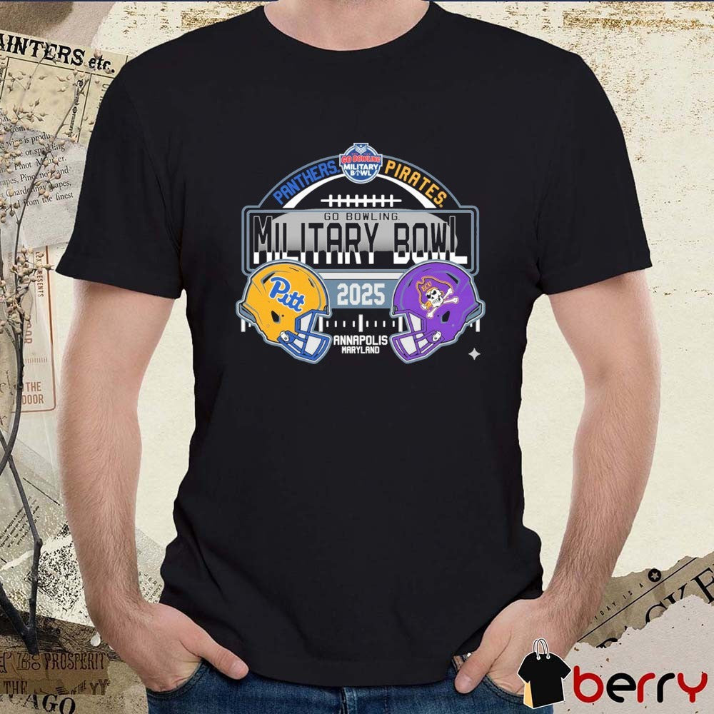 Pitt Panthers Vs ECU Pirates Go Bowling Military Bowl 2025 Annapolis Maryland Helmets t-shirt