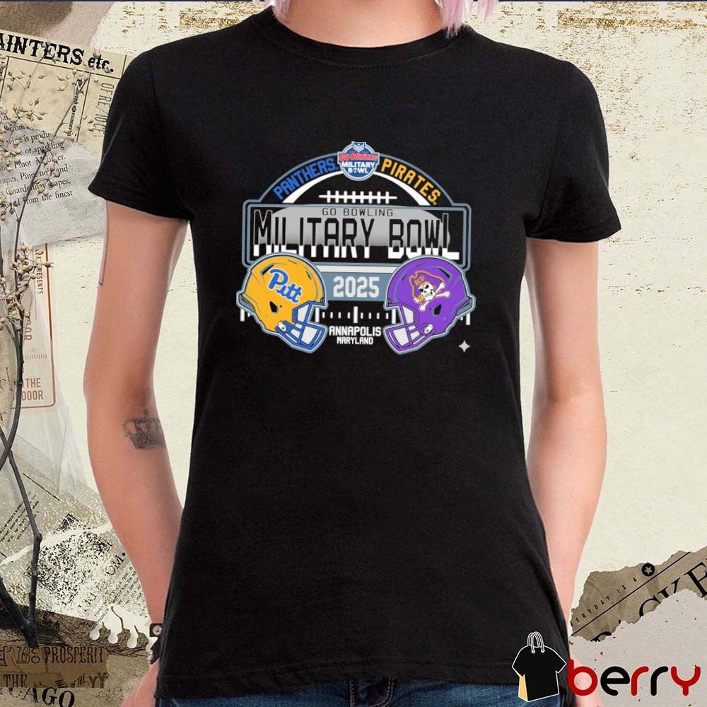 Pitt Panthers Vs ECU Pirates Go Bowling Military Bowl 2025 Annapolis Maryland Helmets t-shirt