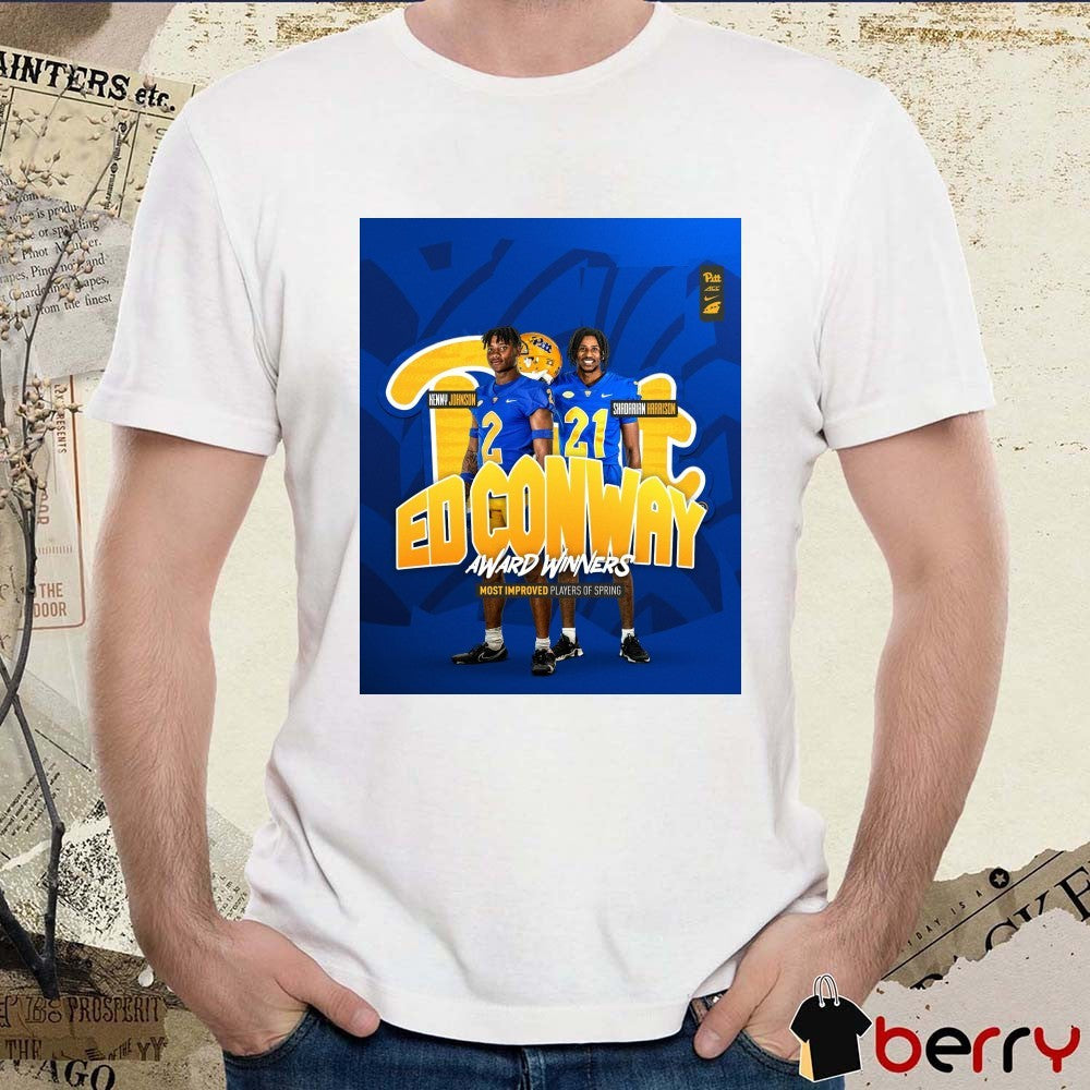 Pittsburgh Panthers Kenneth Johnson And Shadarian Harrison Ed Conway Award Winners Most Improved Players Of Spring Poster t-shirt