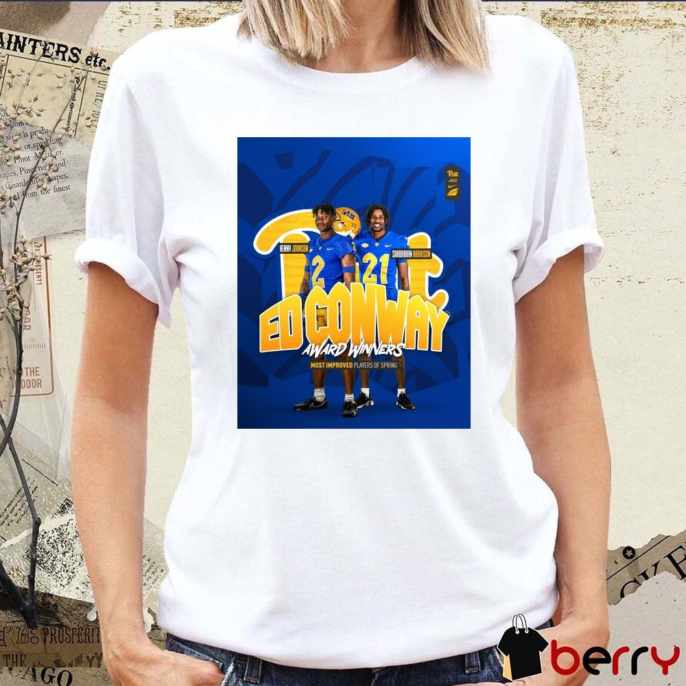Pittsburgh Panthers Kenneth Johnson And Shadarian Harrison Ed Conway Award Winners Most Improved Players Of Spring Poster t-shirt