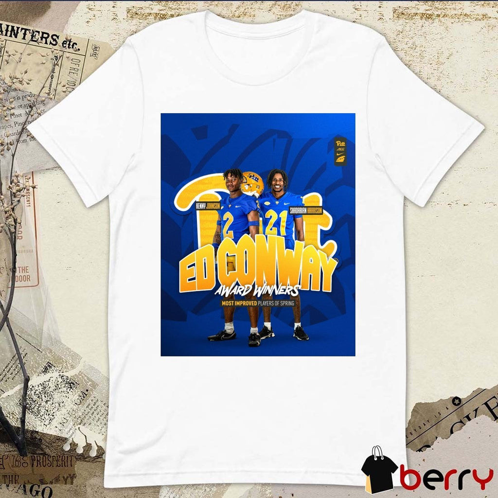 Pittsburgh Panthers Kenneth Johnson And Shadarian Harrison Ed Conway Award Winners Most Improved Players Of Spring Poster t-shirt