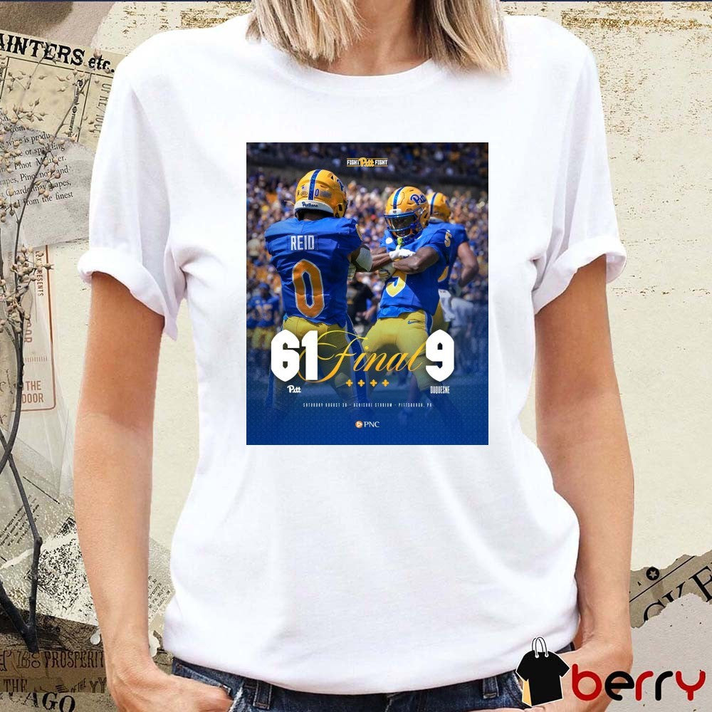 Pittsburgh Panthers victory Duquesne Dukes Final Score 61-9 August 30th 2025 at Acrisure Stadium in Pittsburgh, PA Poster t-shirt