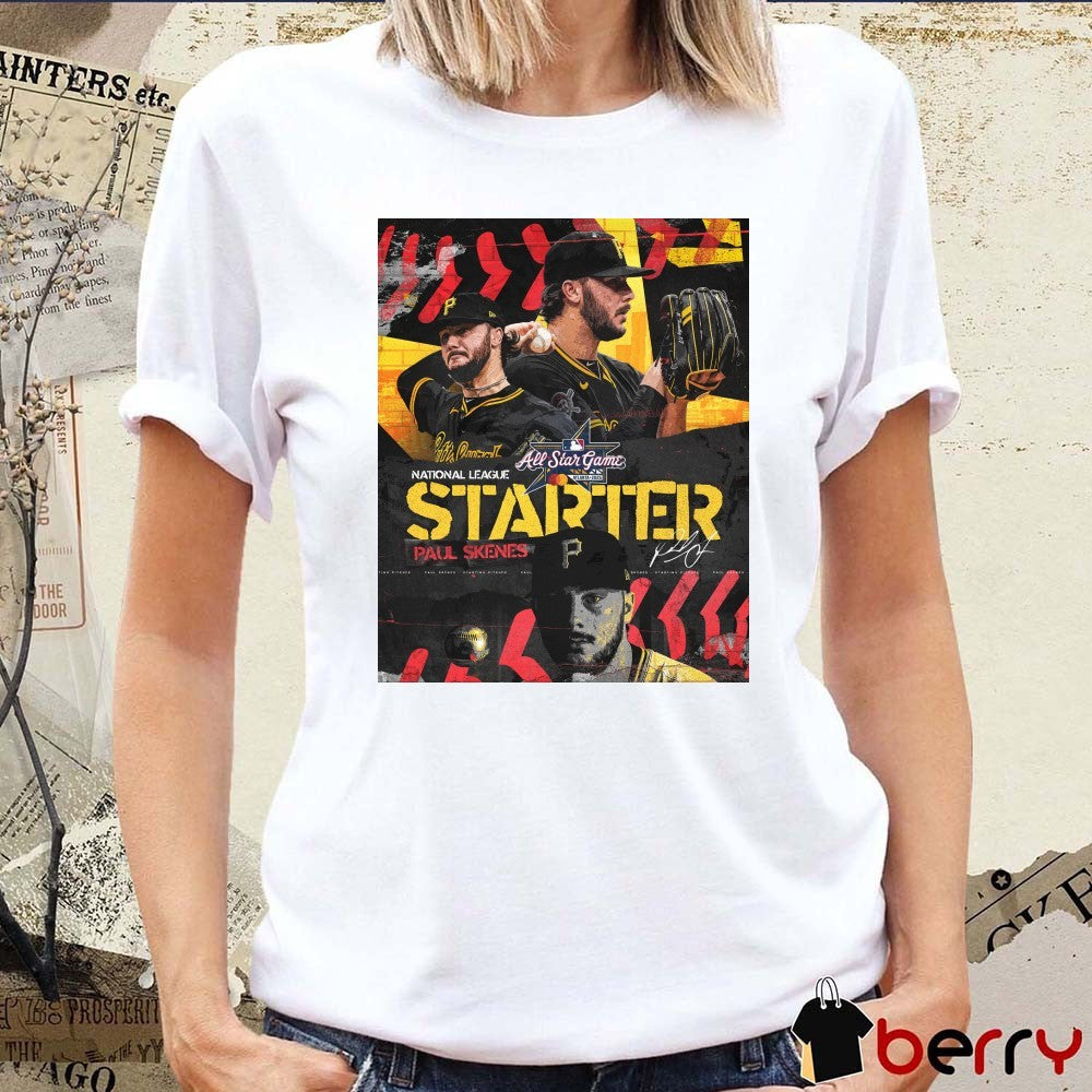 Pittsburgh Pirates Paul Skenes 2025 MLB All-Star Game for the National League Starter Signature Poster t-shirt