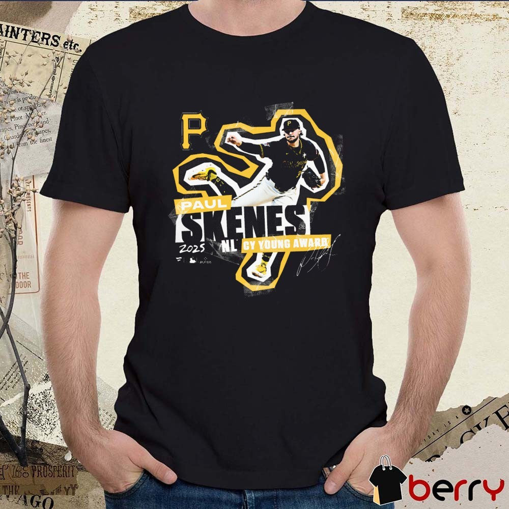 Pittsburgh Pirates Paul Skenes 2025 National League Cy Young Award Winner Signature t-shirt