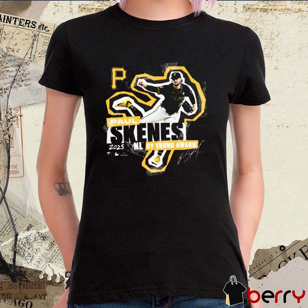 Pittsburgh Pirates Paul Skenes 2025 National League Cy Young Award Winner Signature t-shirt