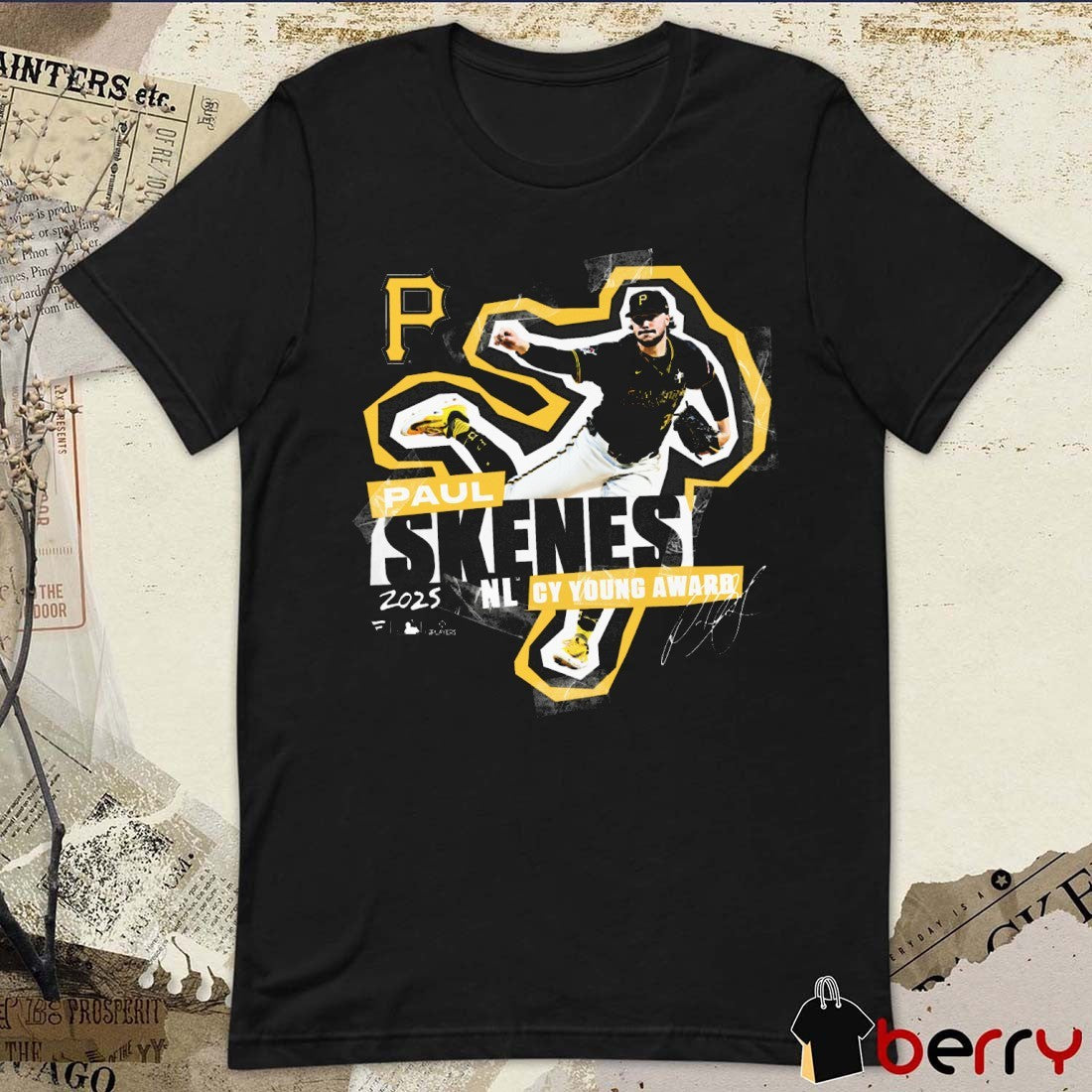 Pittsburgh Pirates Paul Skenes 2025 National League Cy Young Award Winner Signature t-shirt