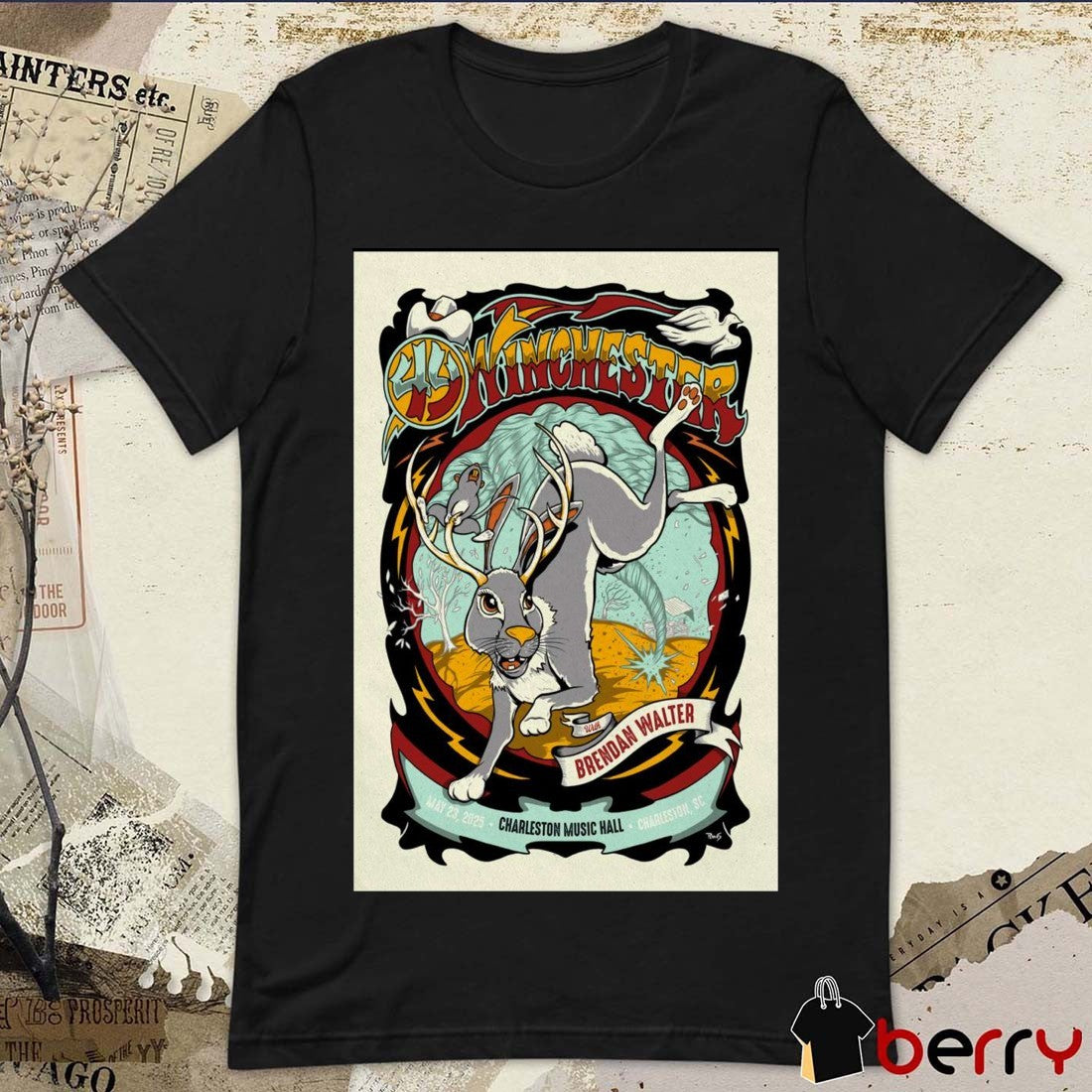 Poster 49 Winchester Charleston Music Hall Charleston SC May 23 2025 Concert t-shirt