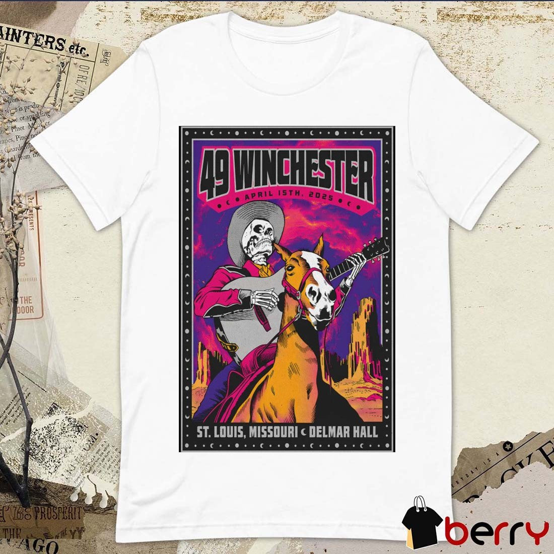 Poster 49 Winchester Delmar Hall Saint Louis Missouri April 15 2025 Concert t-shirt