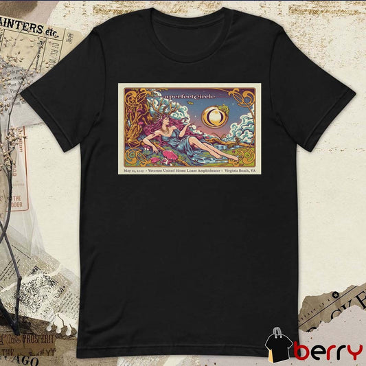 Poster A Perfect Circle 05 11 2025 Veterans United Home Loans Amphitheater Concert Virginia Beach VA t-shirt