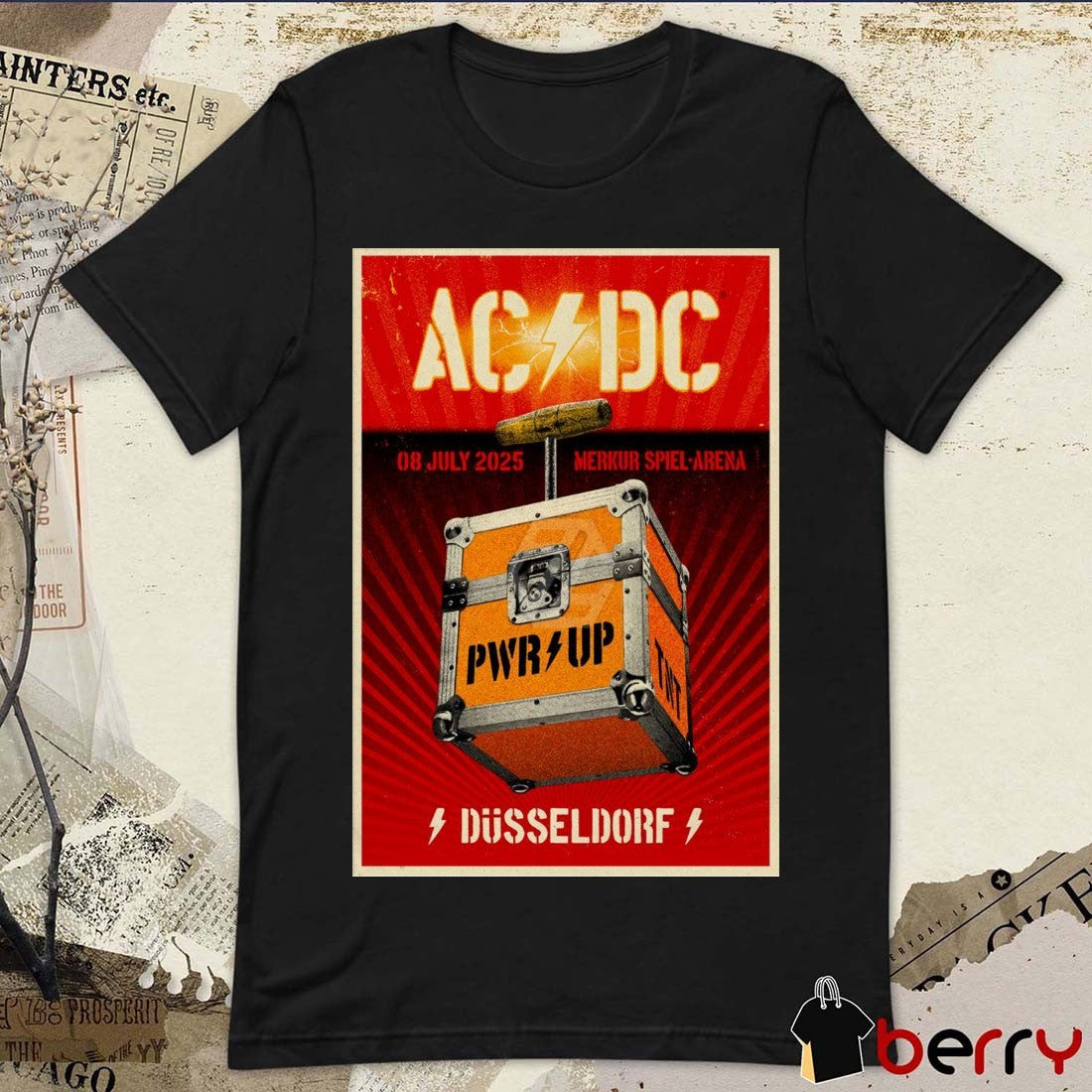 Poster AC DC July 8 2025 Merkur Spiel-Arena Düsseldorf Germany t-shirt