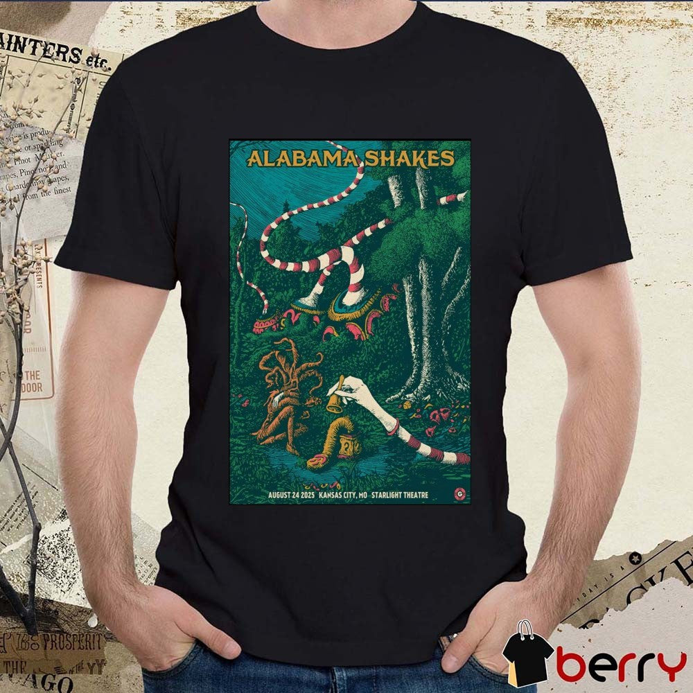 Poster Alabama Shakes August 24 2025 Kansas City MO Starlight Theatre t-shirt