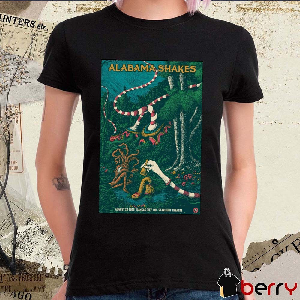 Poster Alabama Shakes August 24 2025 Kansas City MO Starlight Theatre t-shirt