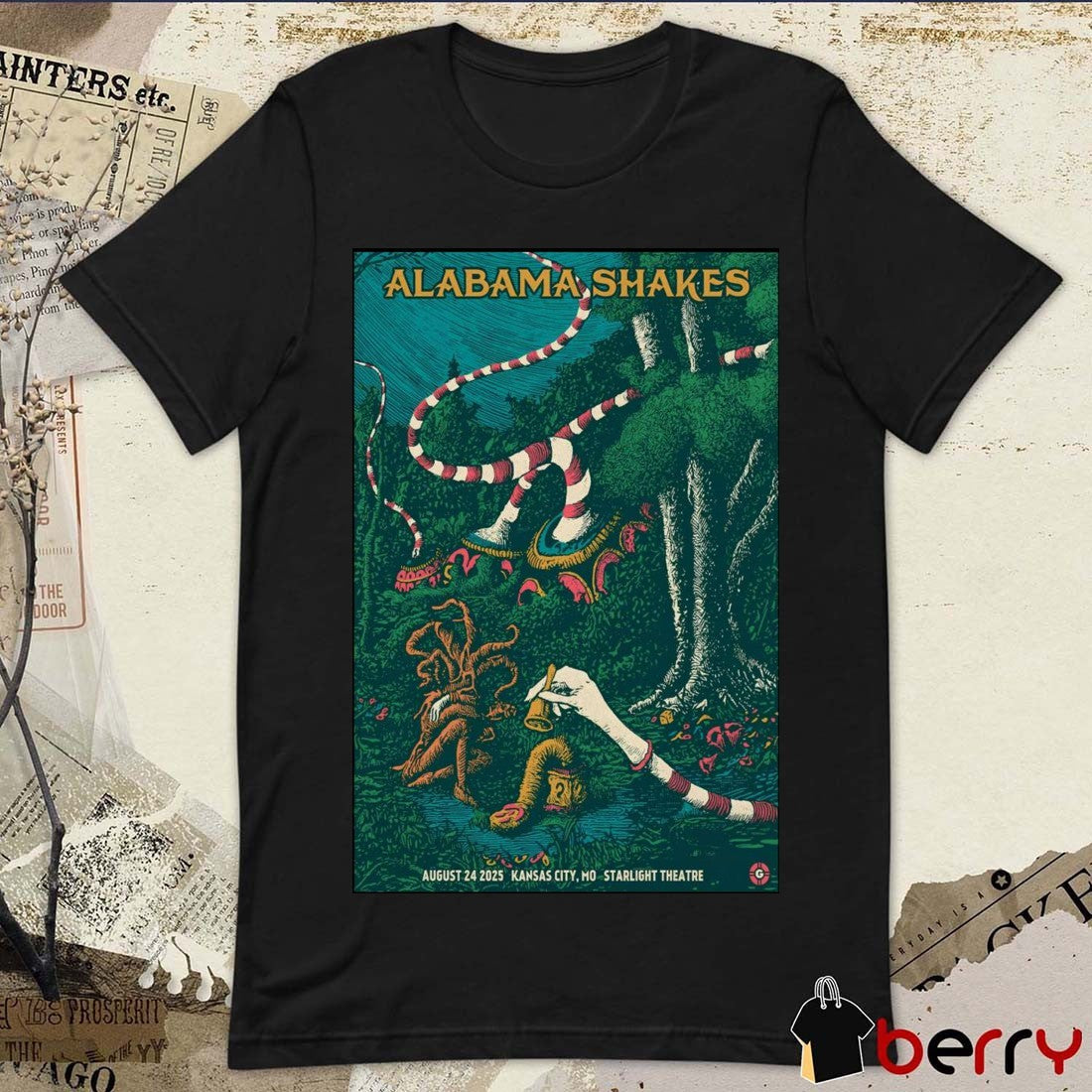 Poster Alabama Shakes August 24 2025 Kansas City MO Starlight Theatre t-shirt
