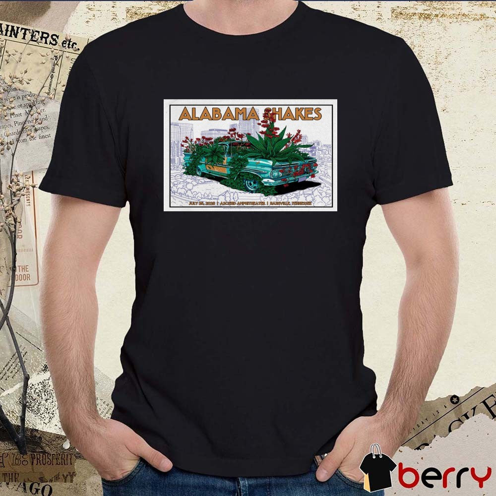 Poster Alabama Shakes July 25 2025 Ascend Amphitheater Nashville, TN Event t-shirt