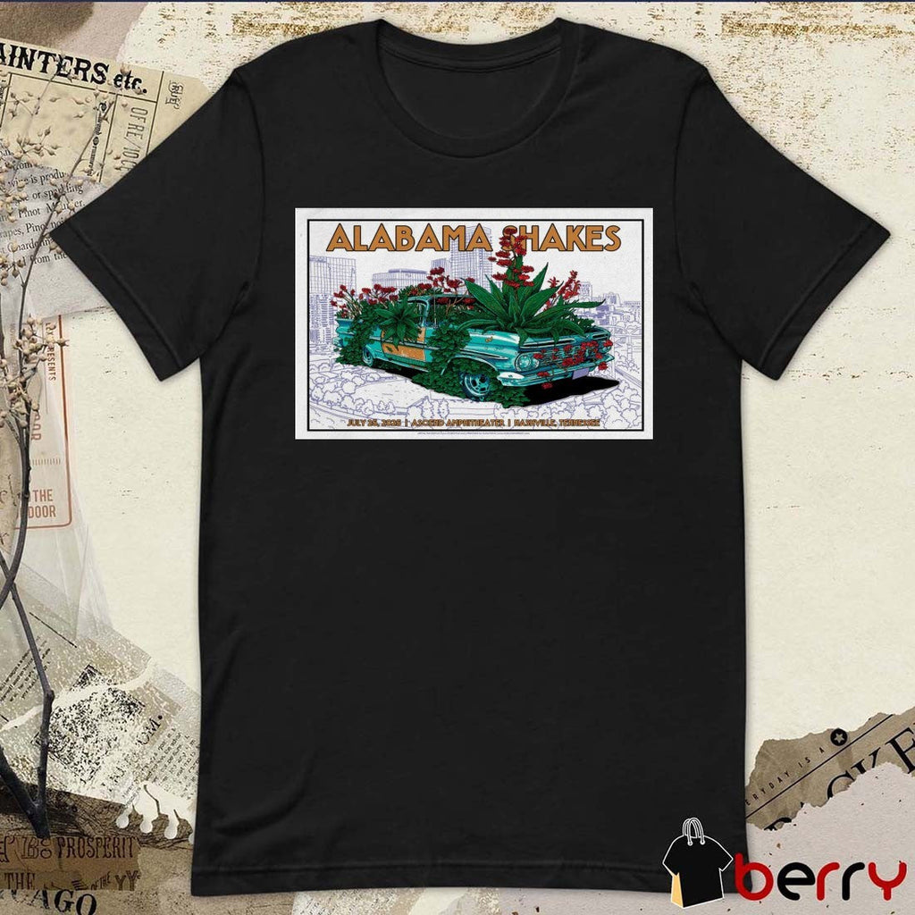 Poster Alabama Shakes July 25 2025 Ascend Amphitheater Nashville, TN Event t-shirt