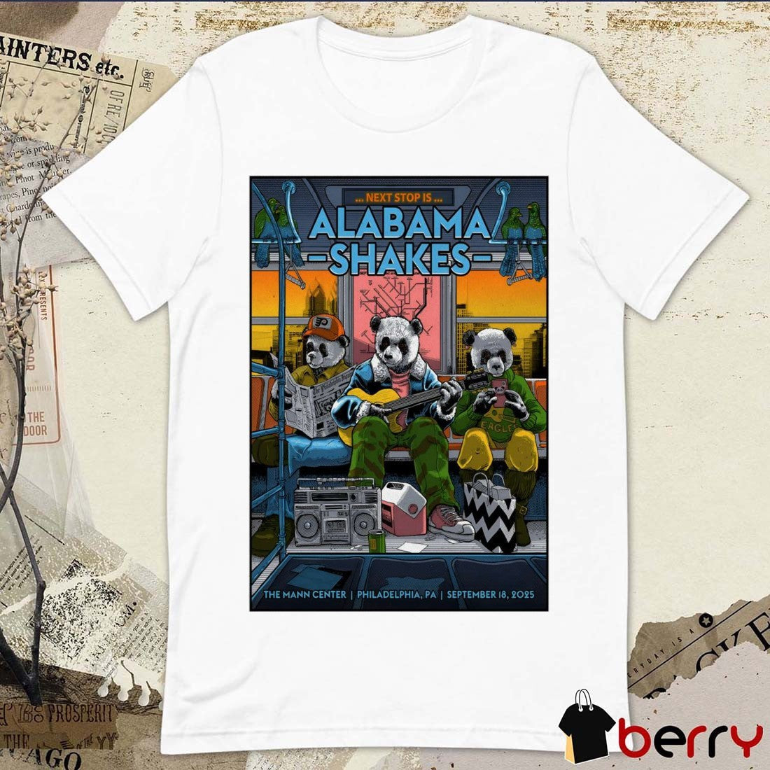 Poster Alabama Shakes The Mann Center In Philadelphia PA September 18 2025 t-shirt