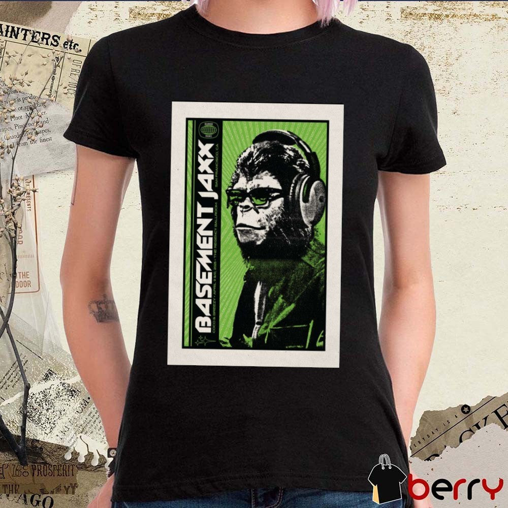 Poster Basement Jaxx April 9-10 2025 Coco and Breezy Regency Ballroom San Francisco CA Concert t-shirt