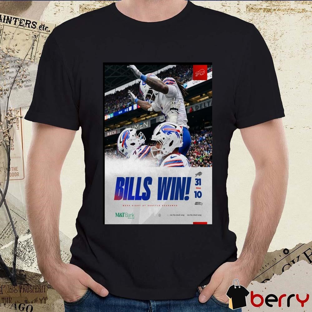 Poster Bills Win Week Eight At Seattle Seahawks 2024 t-shirt