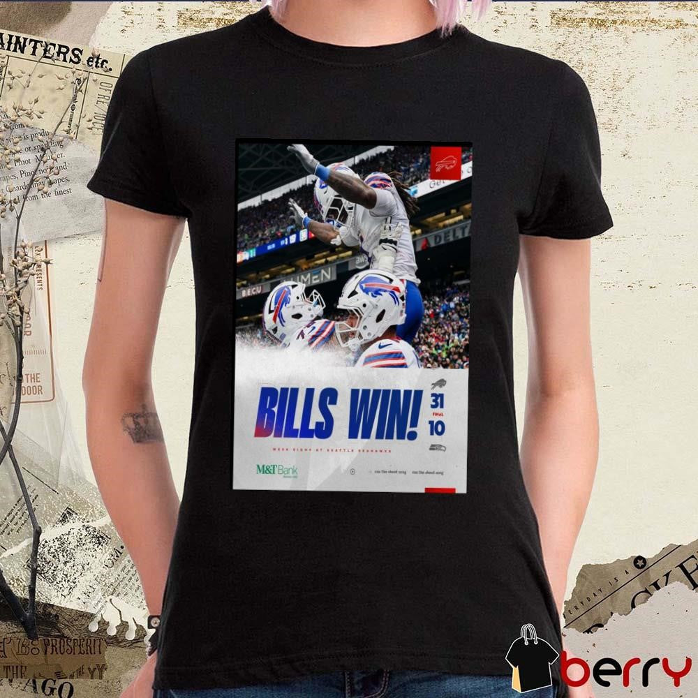 Poster Bills Win Week Eight At Seattle Seahawks 2024 t-shirt