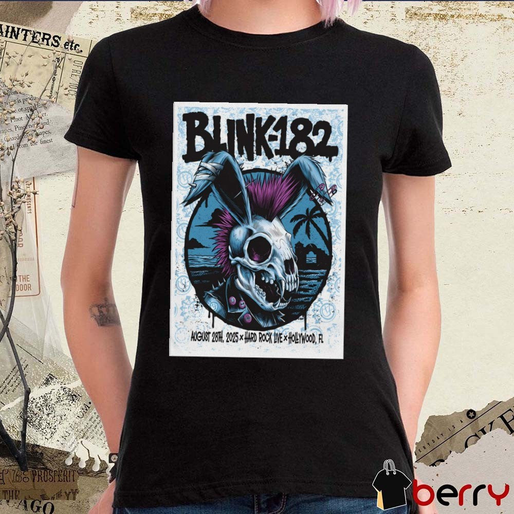 Poster Blink 182 August 28 2025 Hard Rock Live In Hollywood FL t-shirt