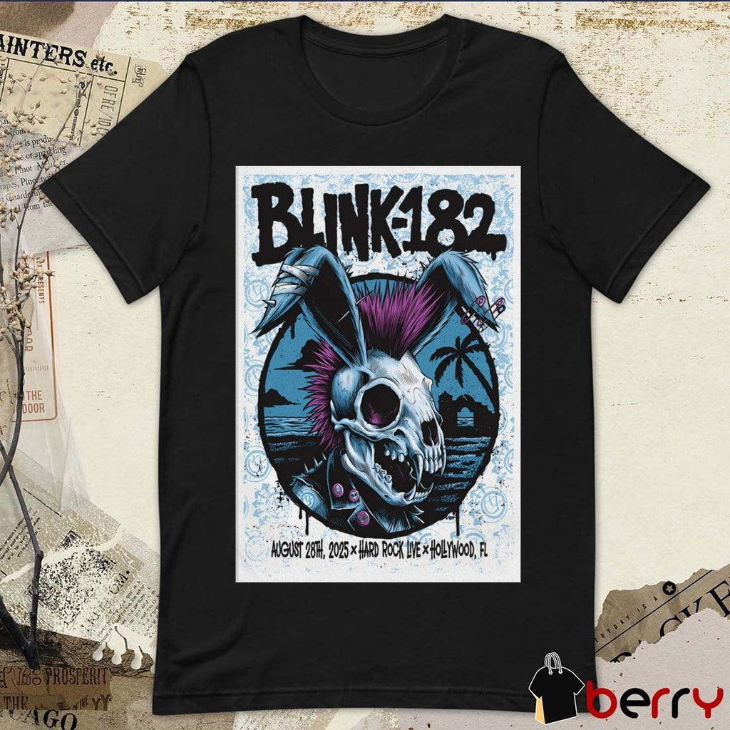 Poster Blink 182 August 28 2025 Hard Rock Live In Hollywood FL t-shirt