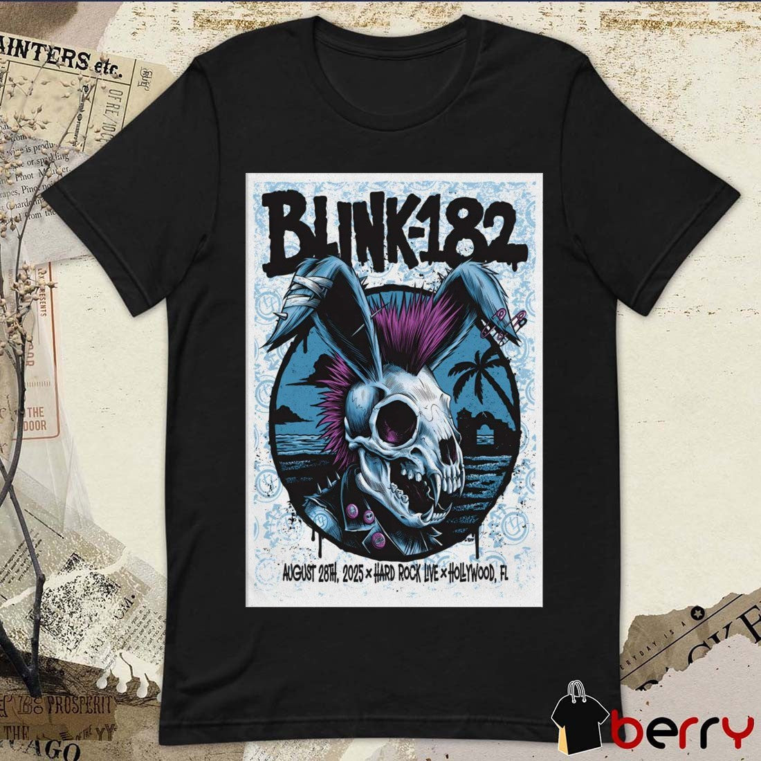 Poster Blink 182 August 28 2025 Hard Rock Live In Hollywood FL t-shirt