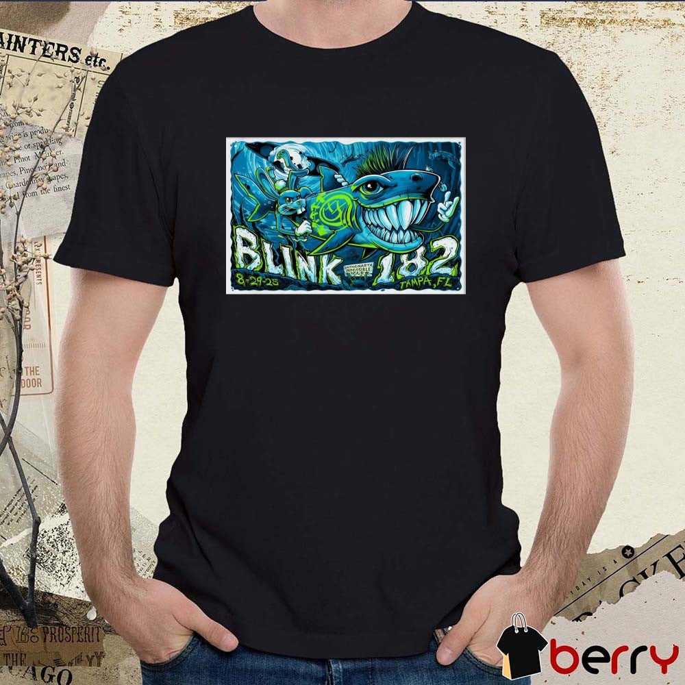 Poster Blink 182 August 29 2025 Midflorida Credit Union Amphitheatre In Tampa FL t-shirt