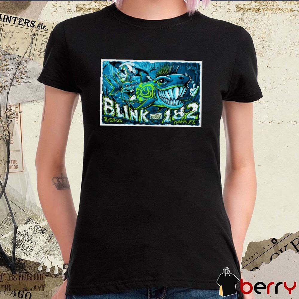 Poster Blink 182 August 29 2025 Midflorida Credit Union Amphitheatre In Tampa FL t-shirt