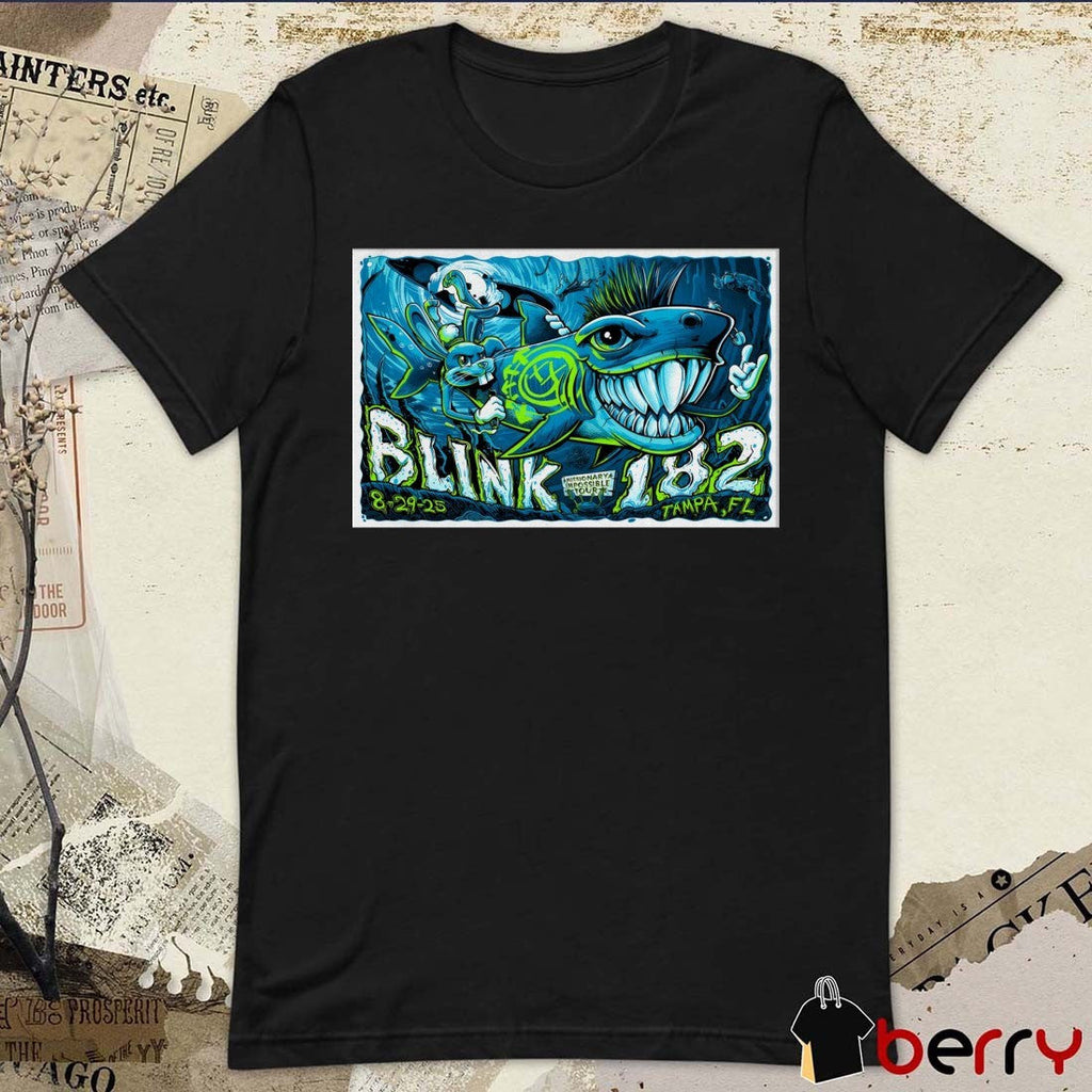 Poster Blink 182 August 29 2025 Midflorida Credit Union Amphitheatre In Tampa FL t-shirt