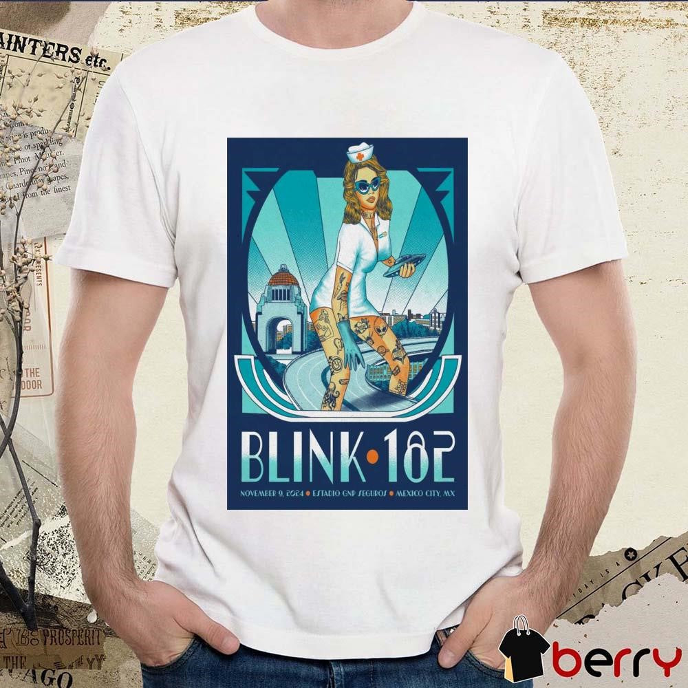 Poster Blink 182 Nov 9 2024 Estadio GNP Seguros in Mexico City t-shirt