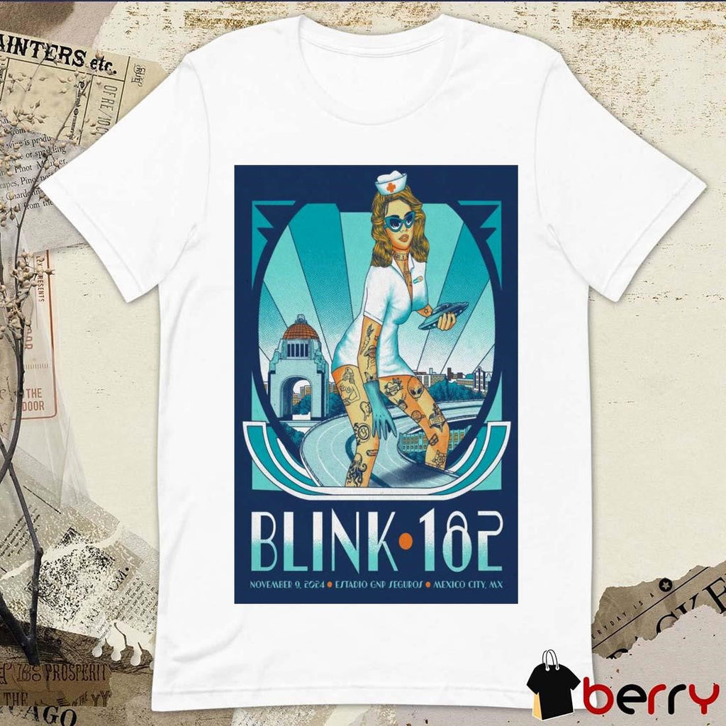 Poster Blink 182 Nov 9 2024 Estadio GNP Seguros in Mexico City t-shirt