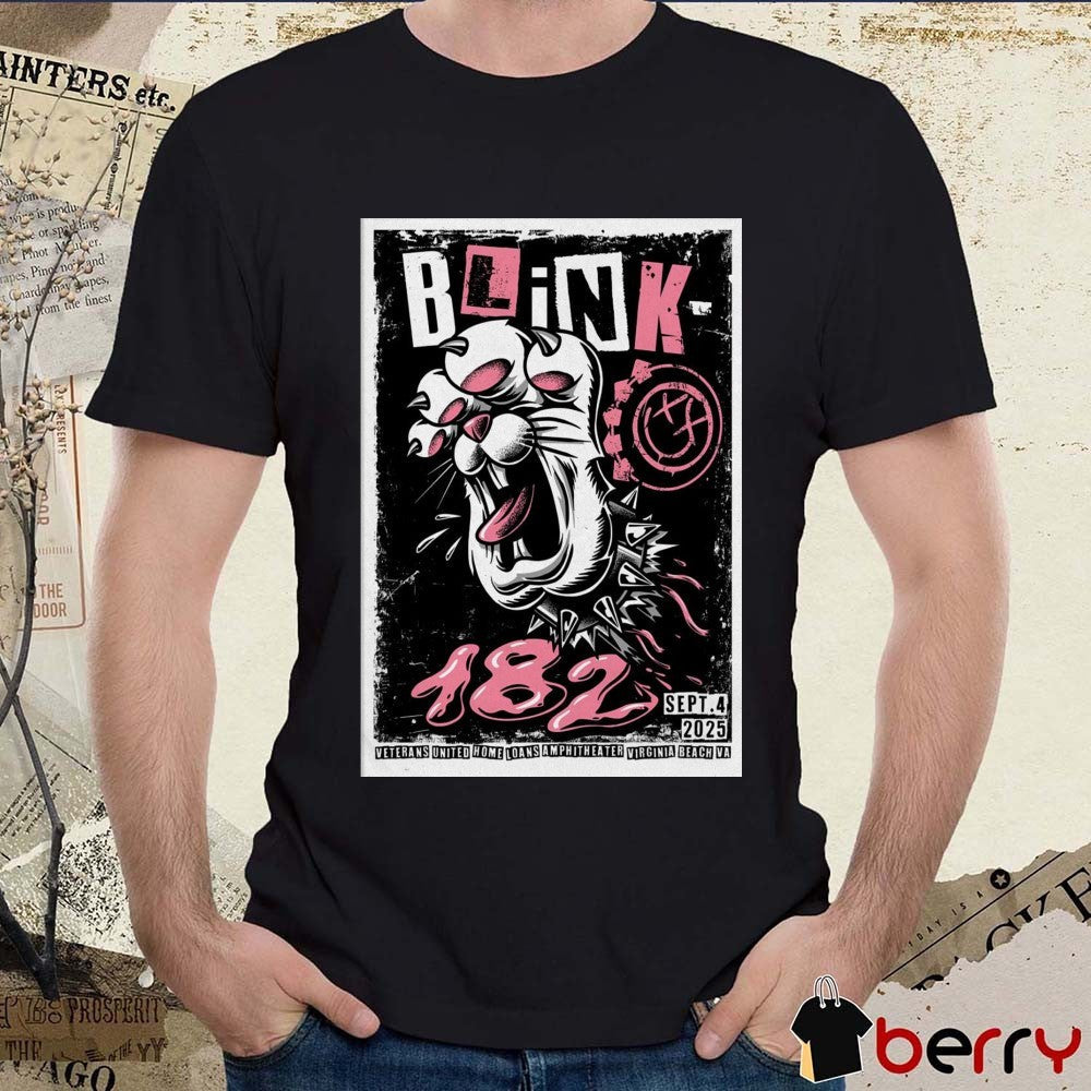 Poster Blink 182 Veterans United Home Loans Amphitheater In Virginia Beach VA September 4 2025 t-shirt