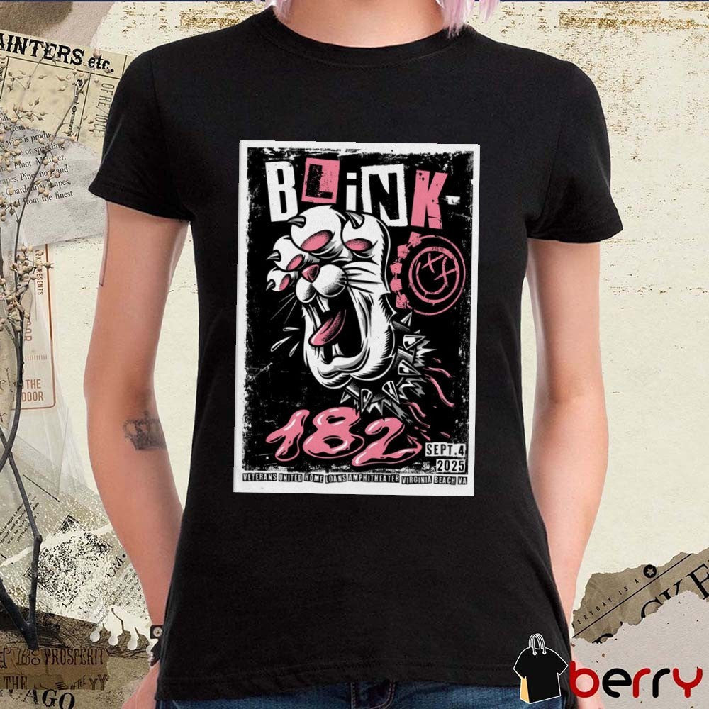Poster Blink 182 Veterans United Home Loans Amphitheater In Virginia Beach VA September 4 2025 t-shirt