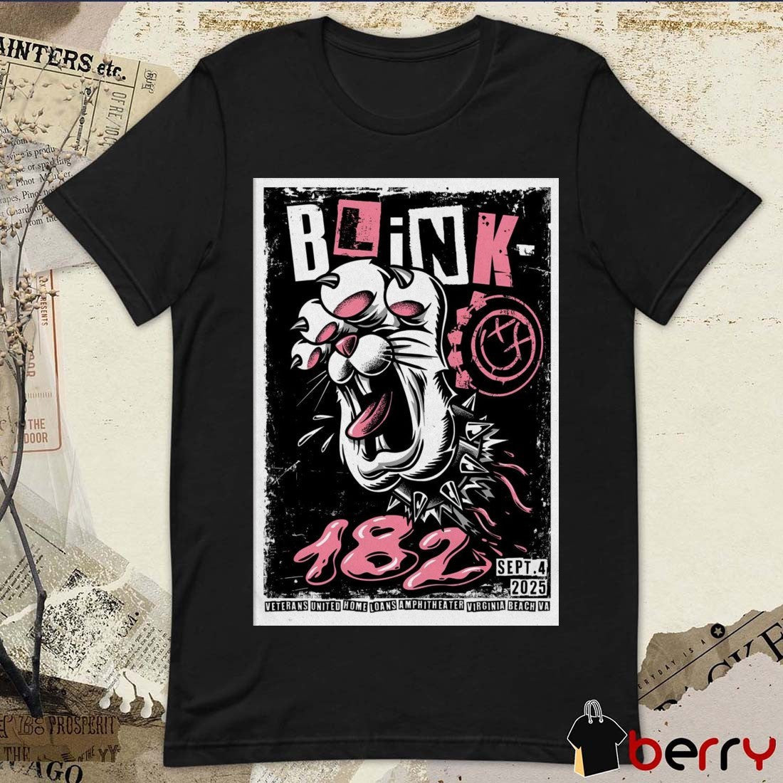 Poster Blink 182 Veterans United Home Loans Amphitheater In Virginia Beach VA September 4 2025 t-shirt
