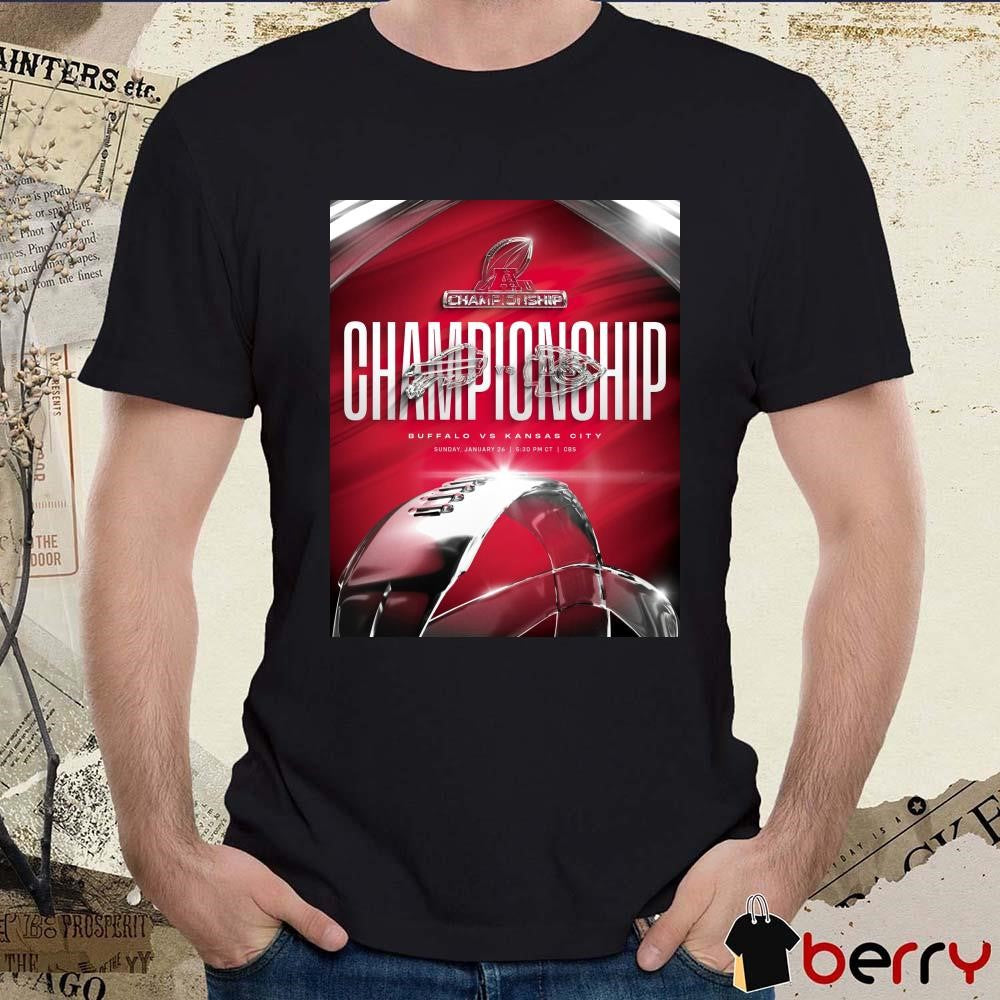 Poster Buffalo Bills Vs Kansas City Chiefs NFL For The AFC Championship Sunday January 26 2025 t-shirt