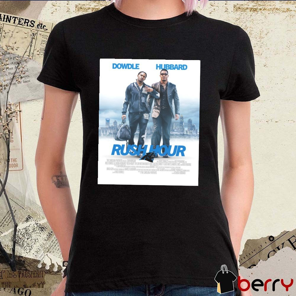 Poster Carolina Panthers Rico Dowdle And Chuba Shamar Hubbard Rush Hour The Carolina Panthers Present A Dan Morgan t-shirt