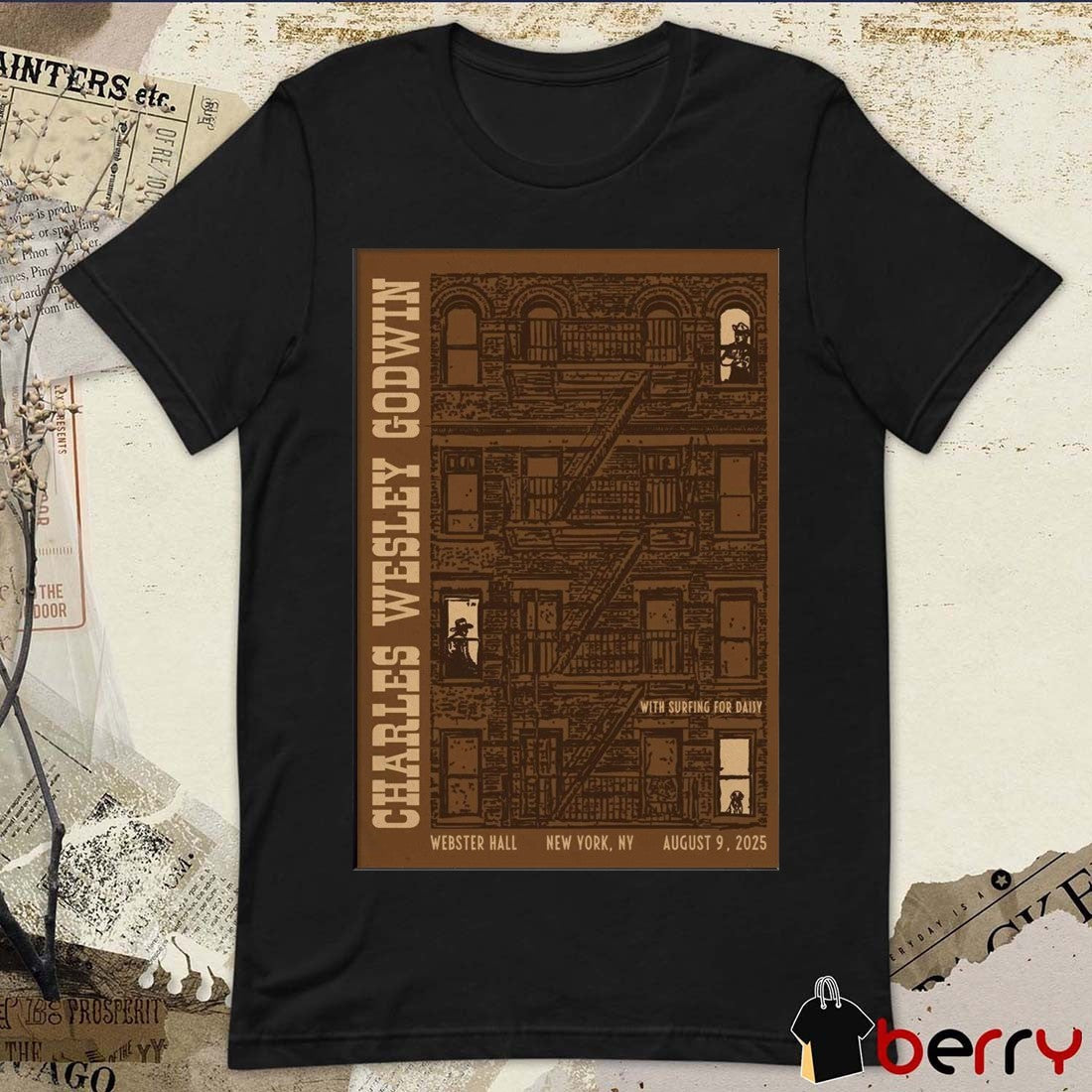 Poster Charles Wesley Godwin August 9 2025 Webster Hall In New York NY t-shirt