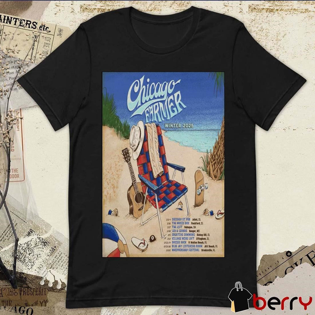 Poster Chicago Farmer Winter Tour 2025 13-4 Chicago St Pub Joliet IL t-shirt