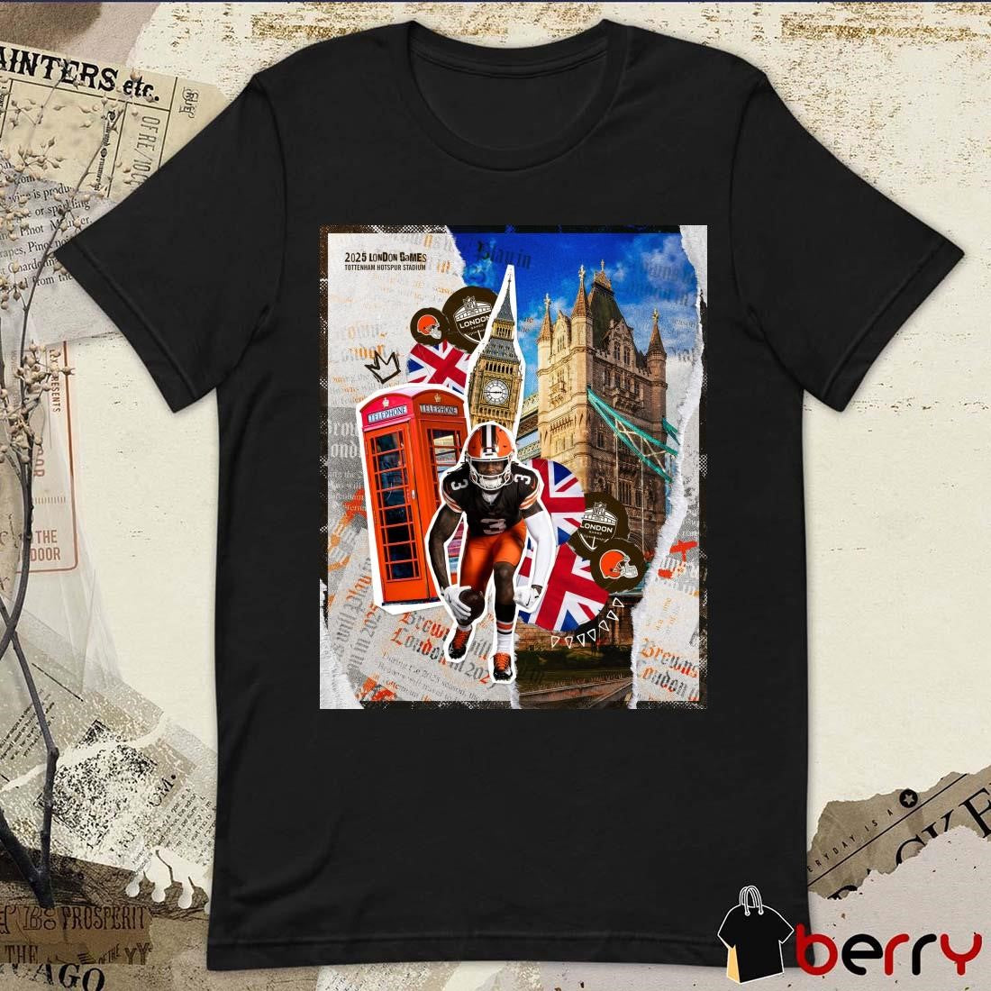 Poster Cleveland Browns NFL 2025 London Seasons Games At Tottenham Hotspur Stadium t-shirt