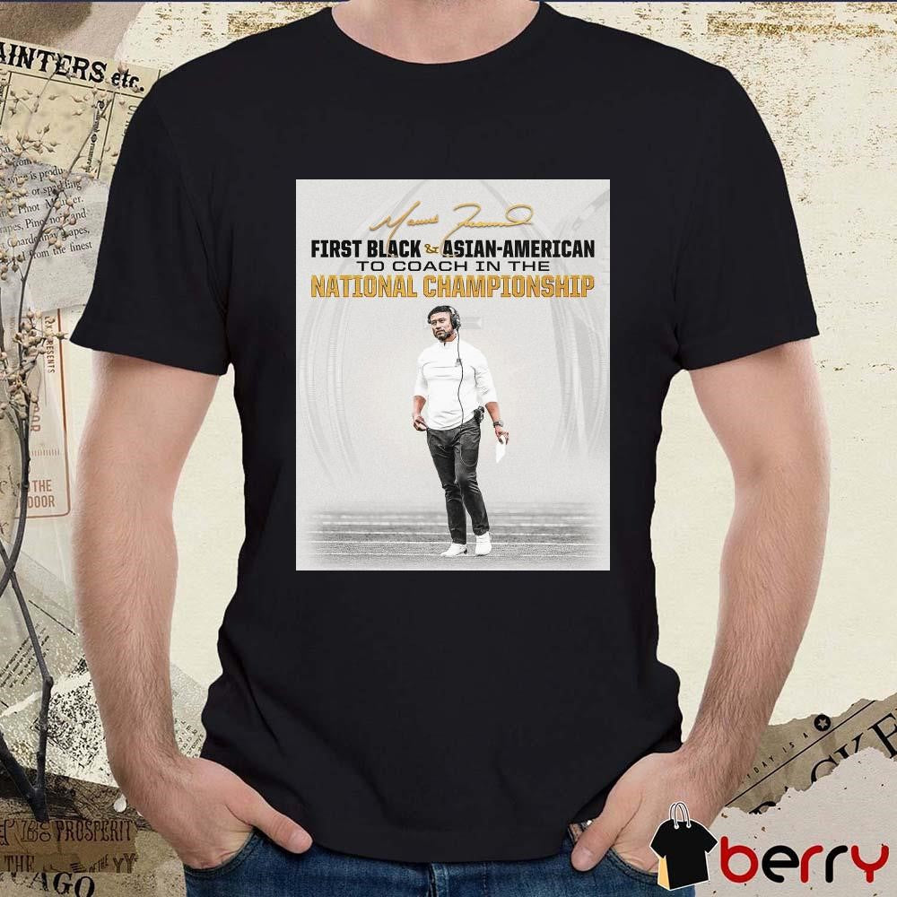 Poster Coach Marcus Freeman First Black And Asian-American To Coach In The National Championship Signature t-shirt