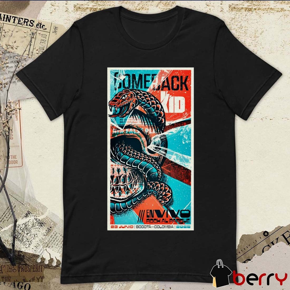 Poster Comeback Kid June 23 2025 In Bogota Colombia Envivo Rock AL Parque t-shirt