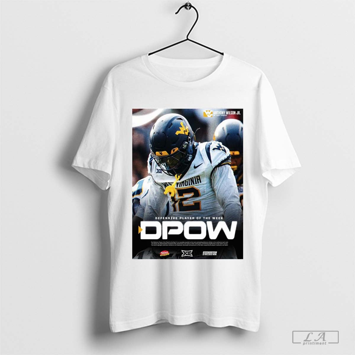 Official Poster Dpow Big 12 Anthony Wilson Jr West Virginia Mountaineers Co Defensive Player Of The Week