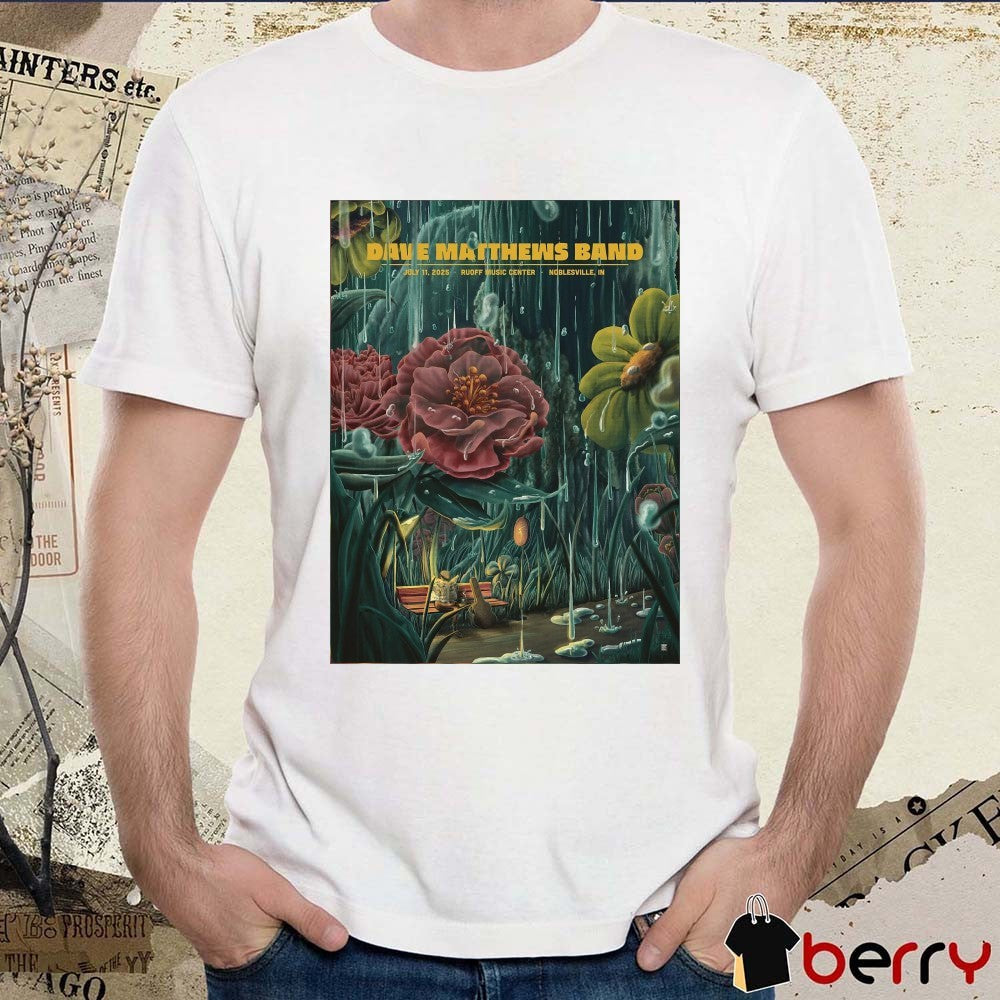 Poster Dave Matthews Band July 11 2025 Ruoff Music Center in Noblesville IN Tour t-shirt