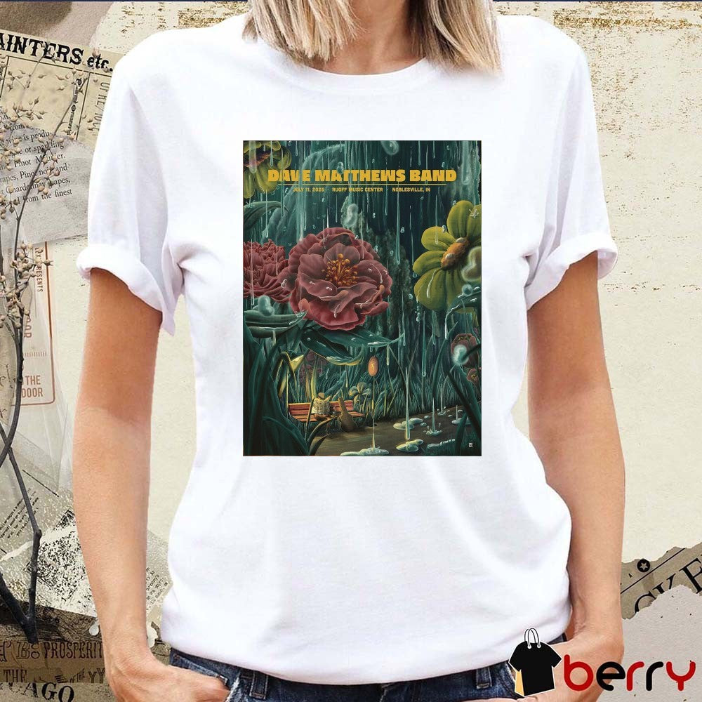 Poster Dave Matthews Band July 11 2025 Ruoff Music Center in Noblesville IN Tour t-shirt